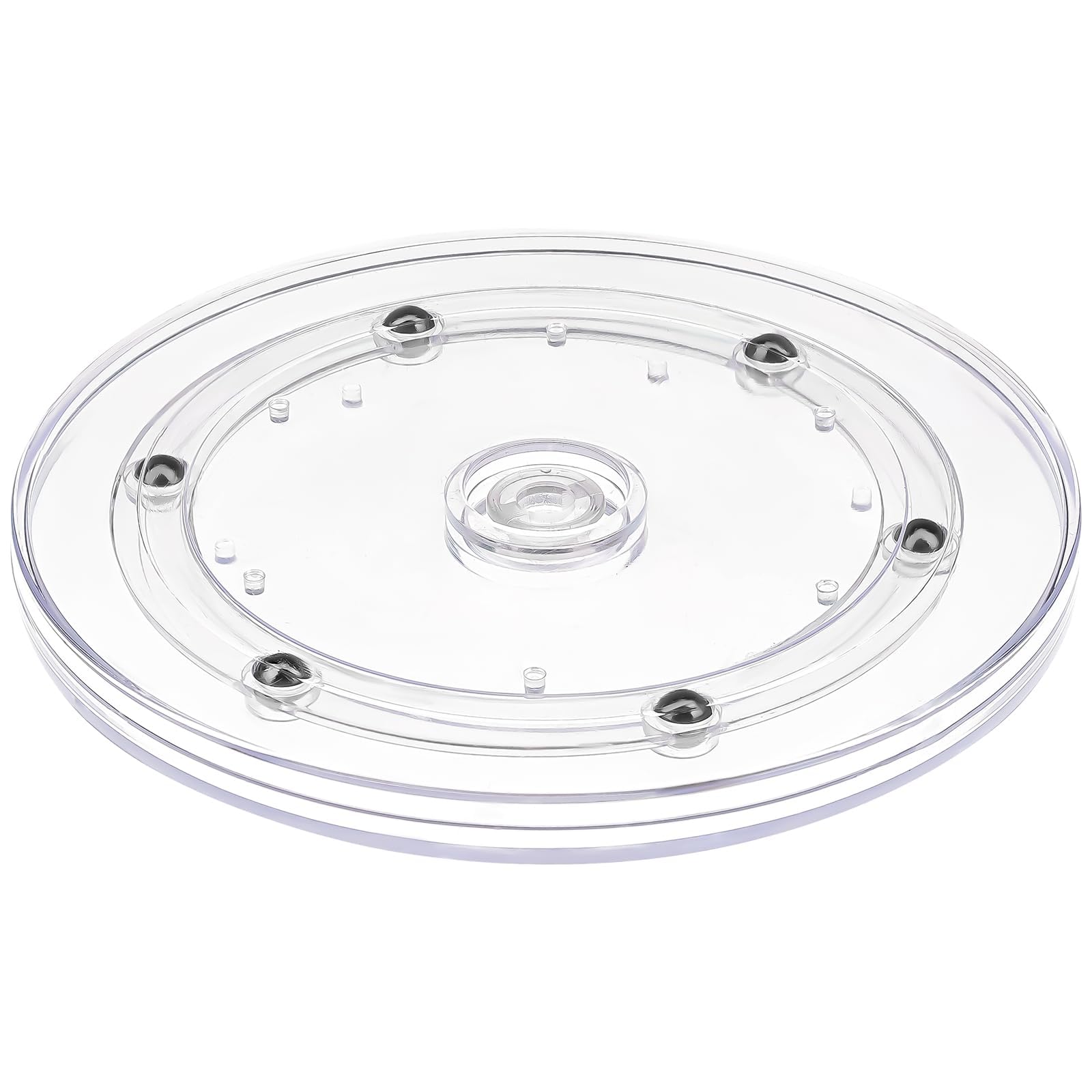 MALSSE Rotating Tray for Kitchen Organization Display Stand Round Turntable Storage Solution Home Organization Supplies Acrylic Display Tray