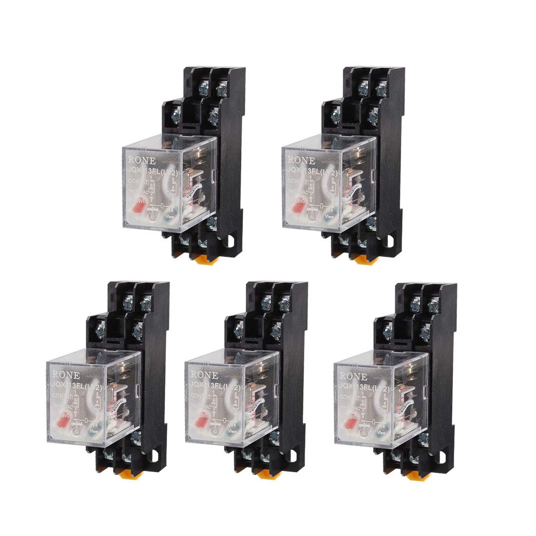 Sourcing Map DPDT Relais 8-polig - 200V/220V AC Relais Für DIN-Schienen Montage