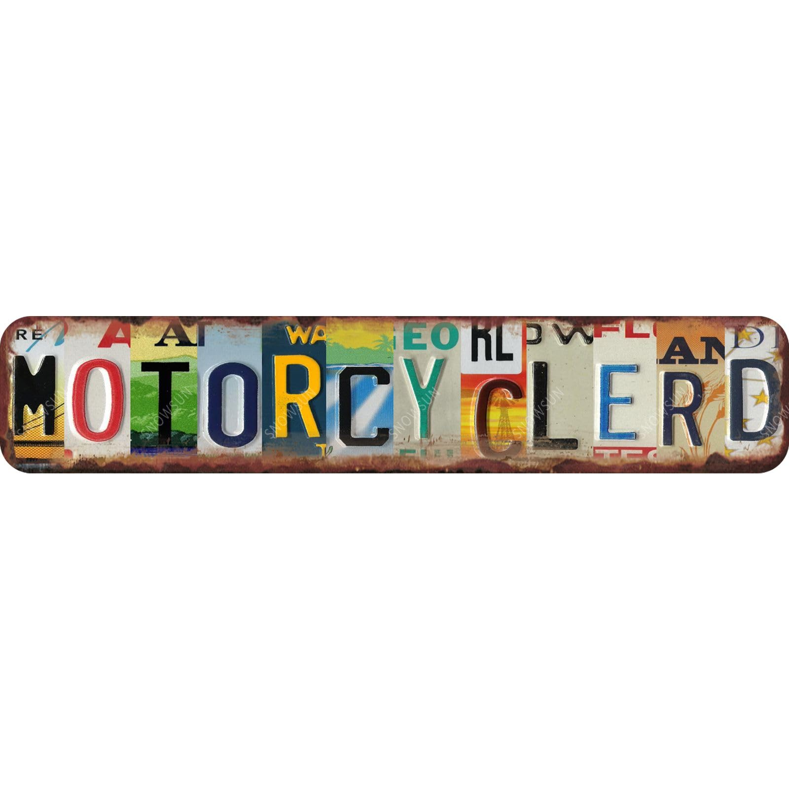 Motorcycle Rd Vintage Metal Tin Signs Funny Street Sign for Garage Bar Cafe Pub Man Cave Wall Decoration 4x16 Inch