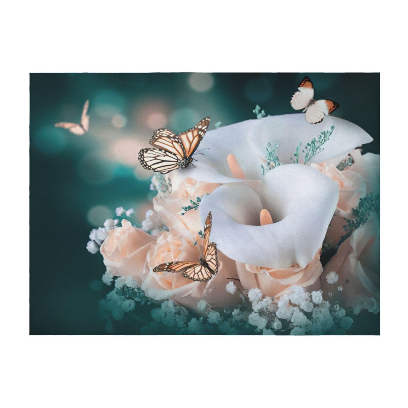 Couverture légère de qualité supérieure au motif floral raffiné pour lit et méridienne