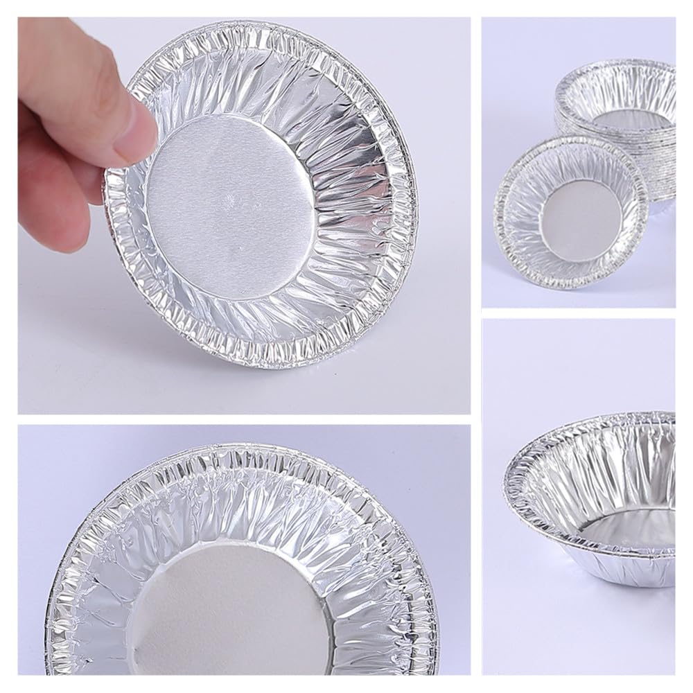 120 stampi per torte in pellicola, teglie rotonde in alluminio da 5 pollici, stampi per dolci in pellicola di alluminio, piccole pentole per friggitrici ad aria, cottura, cucina, cupcake