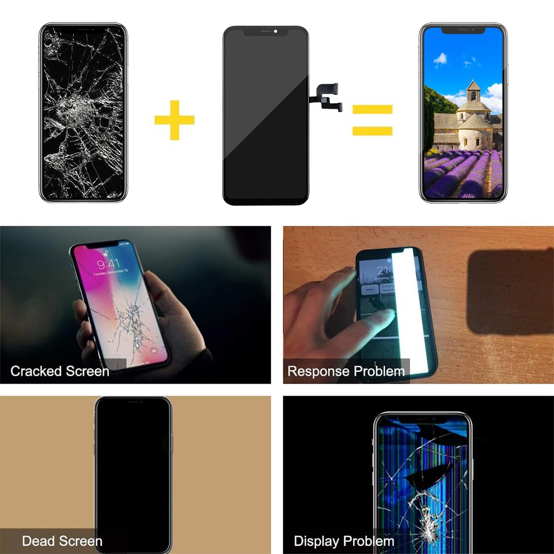 bokman Schermo Display per iPhone X, LCD Touch Screen Digitizer Parti di Ricambio con Strumenti di Riparazione