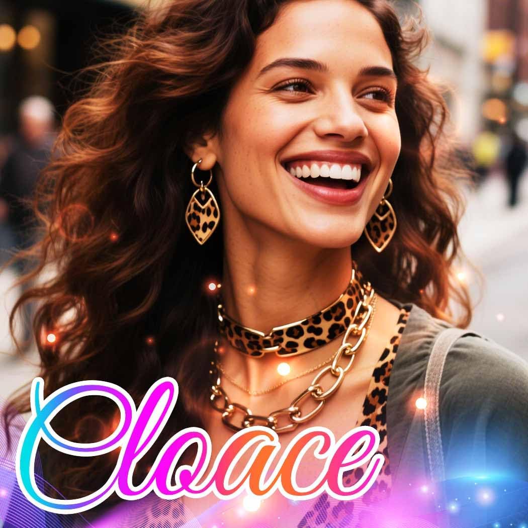 CLOACE Leopard Chunky Choker Necklace Set Thick Earring Punk Cuban Chain Jewelry Accessories for Women - Image 6