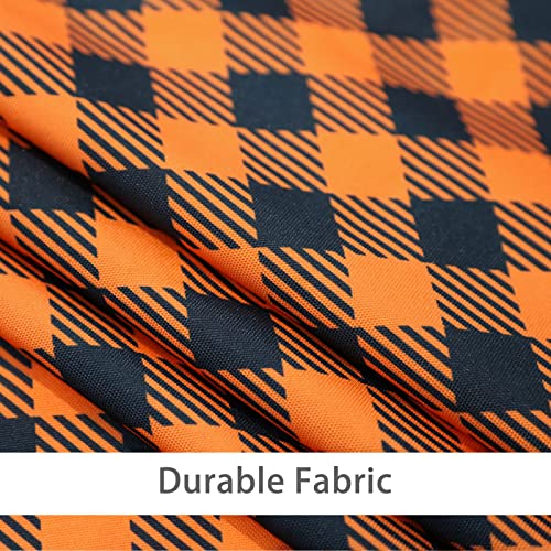 Waysle Checker Printed Rectangle Tablecloth, 60×102 Lnch Washable Polyester Table Cover, Orange And Black Rectangular Plaid Table Cloth Perfect For Fall, Halloween, Christmas, Picnic Decor #TOP2