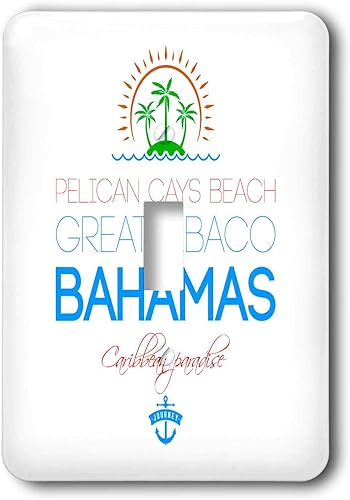 3dRose Alexis Design - Caribbean Beaches Bahamas - Pelican Cays Beach, Great Abaco, Bahamas. Summer vacation gift - single toggle switch