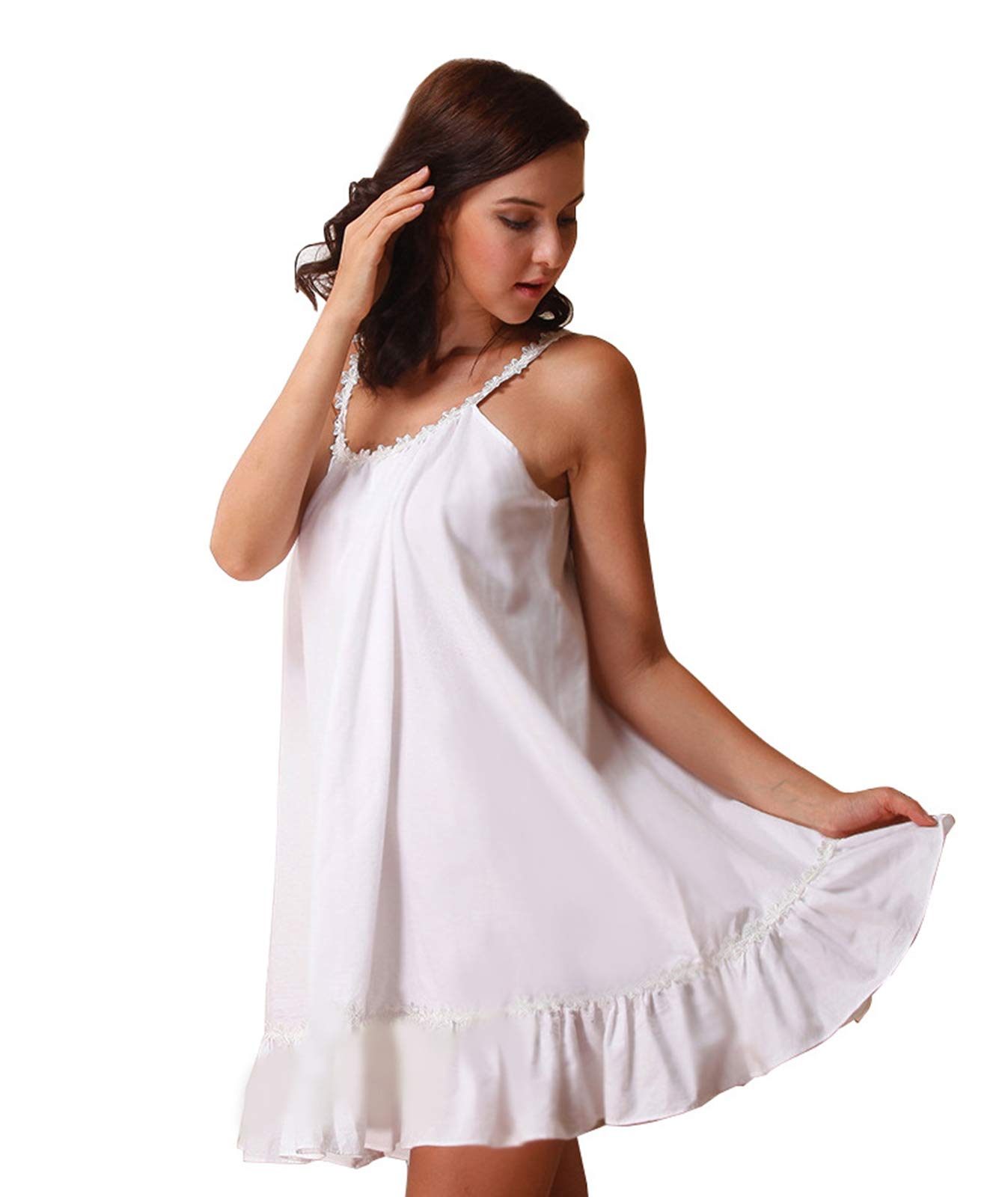 Victorian Princess Style Cotton Nightgown for Women Vintage Palace Sleepwear