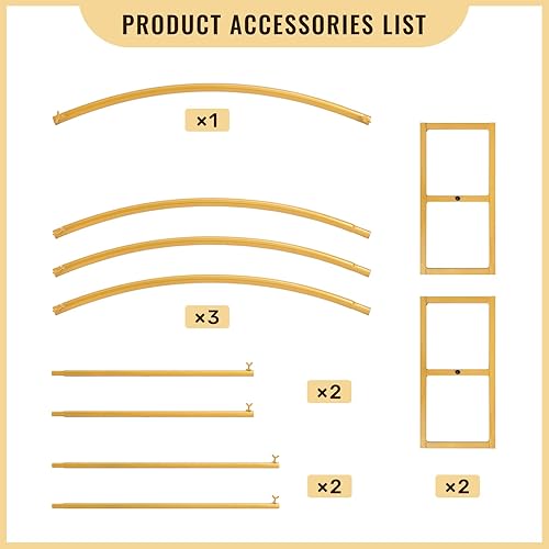 Miniatura 5 de DOEWORKS Soporte de telón de fondo de arco de boda dorado de 6.5 pies para boda, exhibición floral con parte superior semicírculo, fiesta de