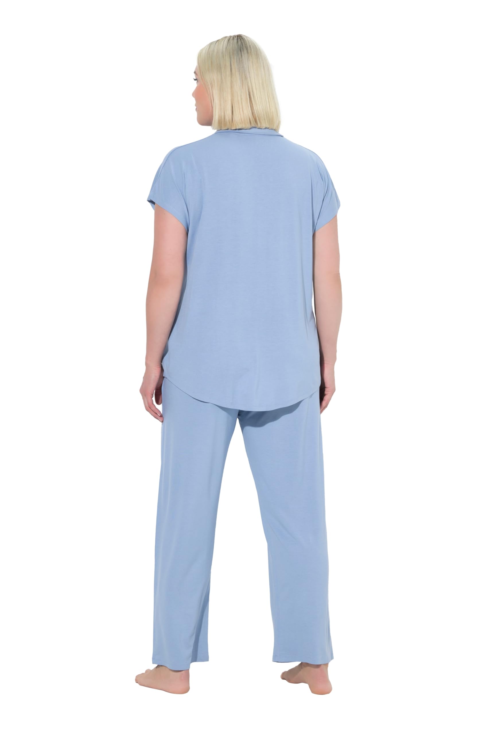 Ulla Popken Zestaw piżamowy Kobiety Pyjama, Oversized, Zweiteiler, Hemdkragen, Halbarm