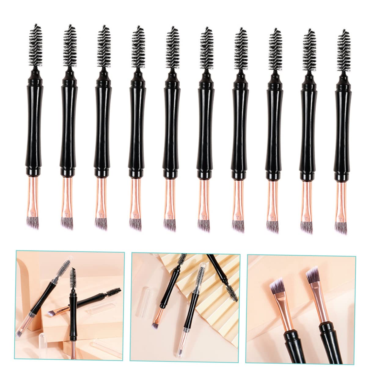 MAGICLULU 3 Set Di Pennelli Per Sopracciglia Kit Di Pennelli Copri Pennelli Per Ragazze Uso Domestico 10 Pezzi*3