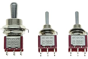 SALECOM Guitar/Amp Toggle Switch DPDT 3-Way ON-ON-ON / 2-Way Mini Toggle Switches ON-ON-ON