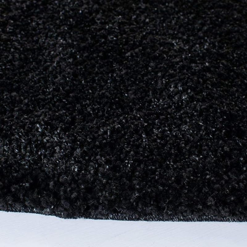 Image of SAGON Luxury Shaggy Carpet for Home & Bedroom | 2 Inch Pile Height Soft Premium Plush Fluffy Anti-Skid Floor Carpet| 4 x 8 Feet Black