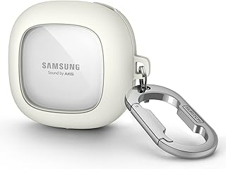 SURITCH Clear Case Compatible with Samsung Galaxy Buds 2/Buds Live/Buds 2 Pro/Buds Pro Cover Protective Portable Case with Keychain for Samsung Galaxy Buds 2 White