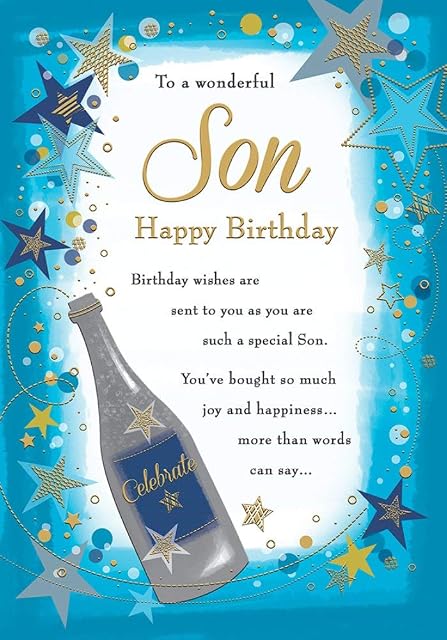 Birthday Card Son - 10 x 7 inches - Piccadilly Greetings