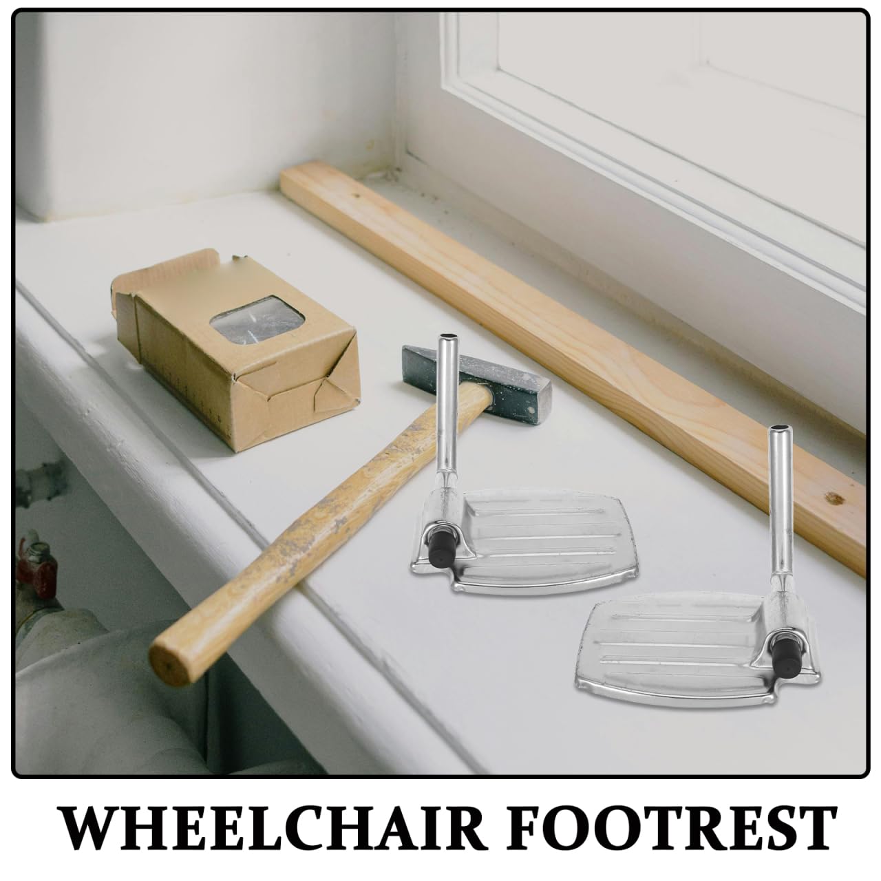 Healvian - Reposapiés para sillón, reposamuñecas, pedales para sillón, sillón, universal, reposamuñecas, andador, asas de metal
