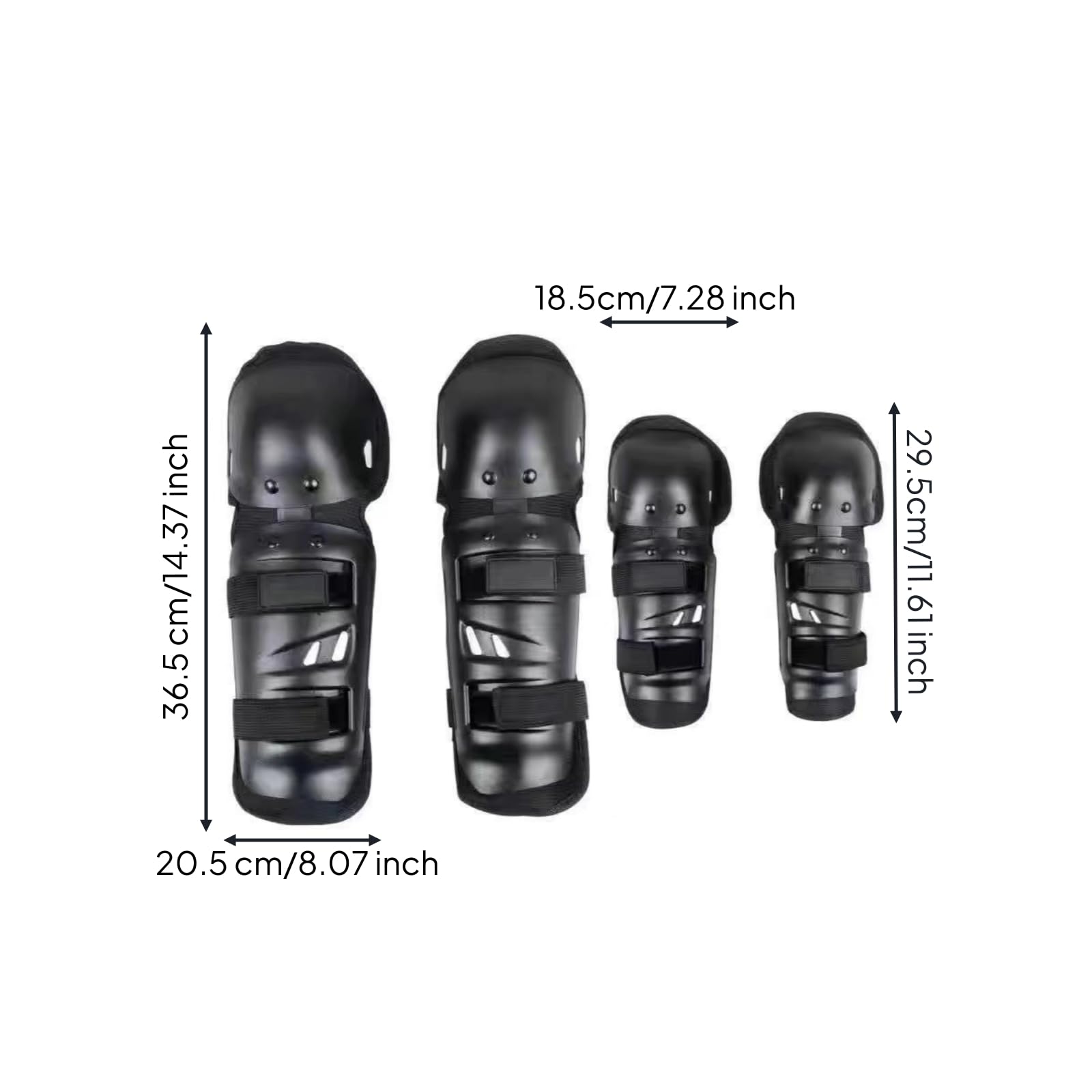 4 Pezzi Set di Protezioni con Involucro Rigido Regolabili Set con Ginocchiere Regolabile Ginocchiere per Bambini, Pattinaggio, Bicicletta, Monopattino