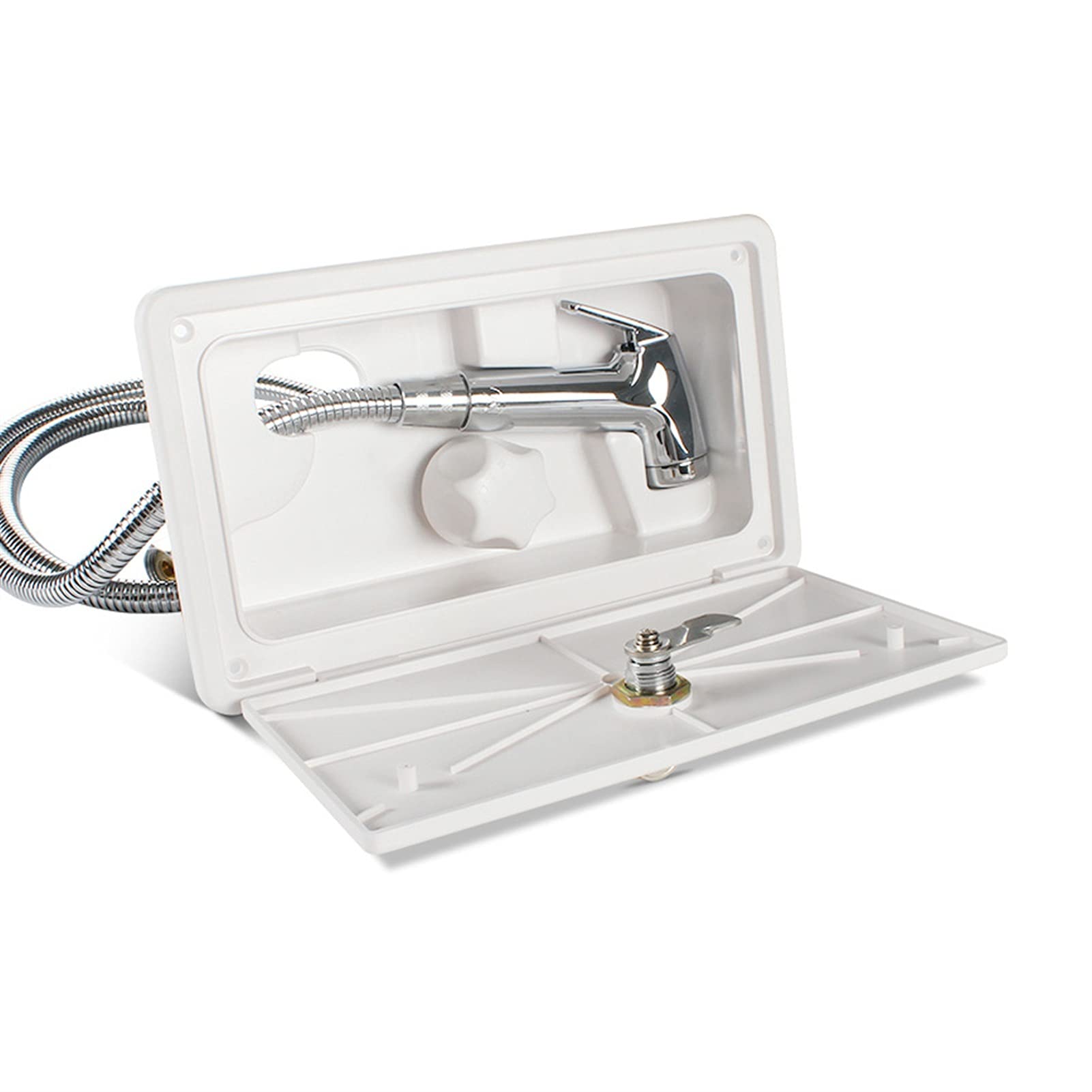 Qiilu RV Buiten Douchecabine Zwart ABS Exterieur Douche Box Kit Buitendouche Box voor Camper met 2 Sleutels RV Accessoires voor Camper Camper Caravan Qiilu RV Buiten Douchecabine Zwart ABS Exterieur Douche Box Kit Buitendouche Box voor Camper met 2 Sleutels RV Accessoires voor Camper Camper Caravan