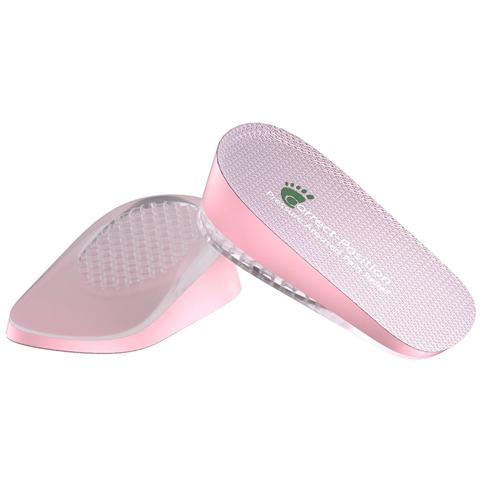 Correct-Position Heel Lift Inserts, Thick Heel Cushioning Height Increase Insoles Heel Cup Shoe Heel Inserts for Heel Spurs, Heel Pain Plantar Fasciitis Achilles Tendonitis (1" Height, Pink)