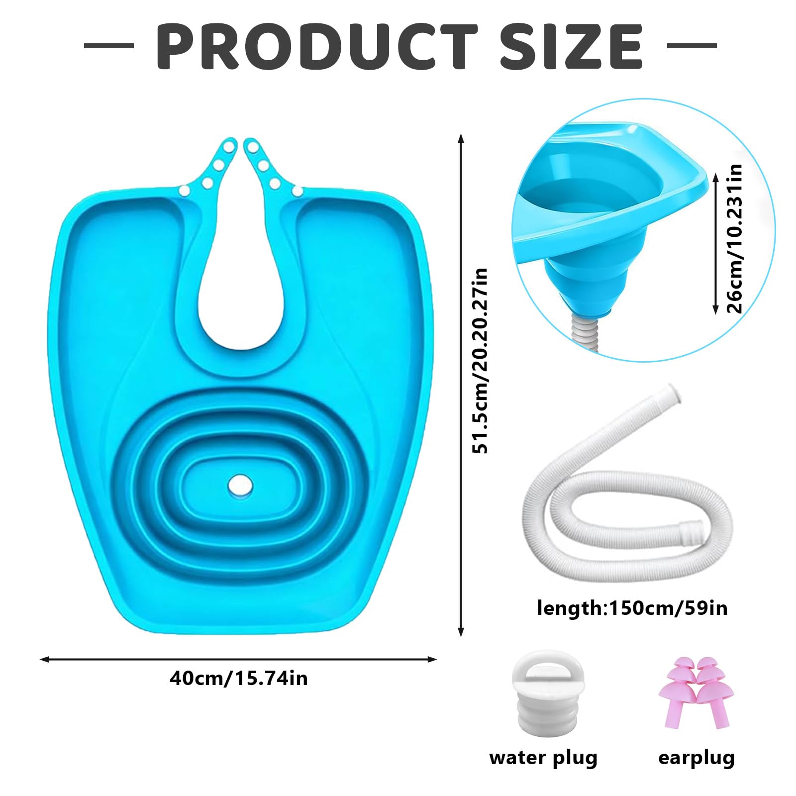 MeYuxg Lavabo de pelo para postrado en cama, lavabo móvil plegable, lavado de pelo portátil en la cama con drenaje, lavabo para postrado en cama, salón, niños, ancianos, embarazadas
