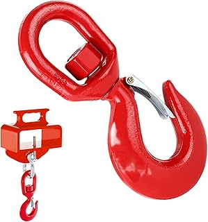 5/8" 3 Tons Swivel Hook Universal G80 Crane Swivel Hook Heavy Duty Swivel Eye Sling Hook with Latch, 6610 lbs Rigging Swivel Hook Swivel Eye Hook Lifting Swivel Hoist Hook