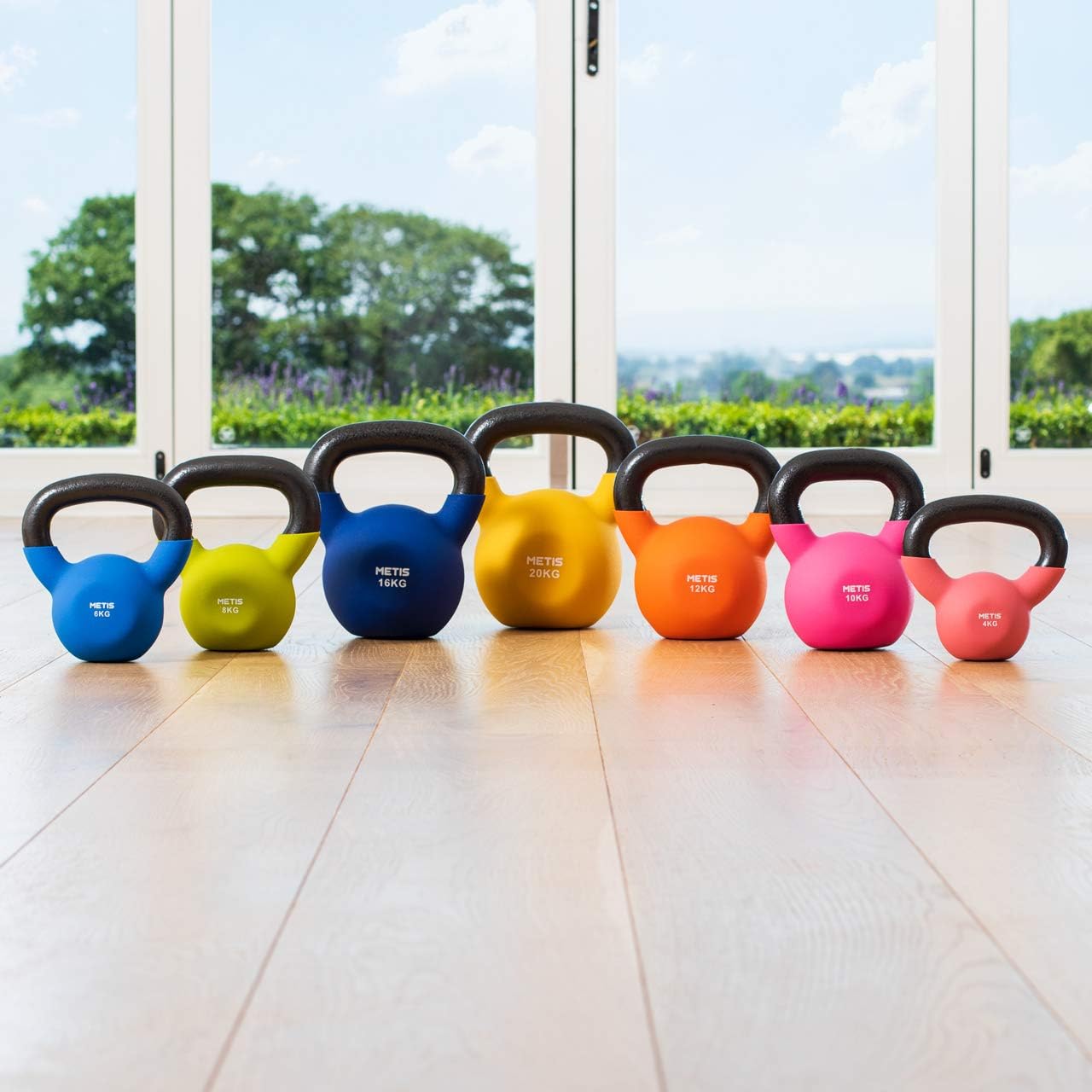 METIS Neoprene Kettlebells (9lbs to 44lbs) | Home Training and Gym Fitness Kettlebells | Kettlebell Hand Weights for Women & Men | Kettlebell Workout Weights