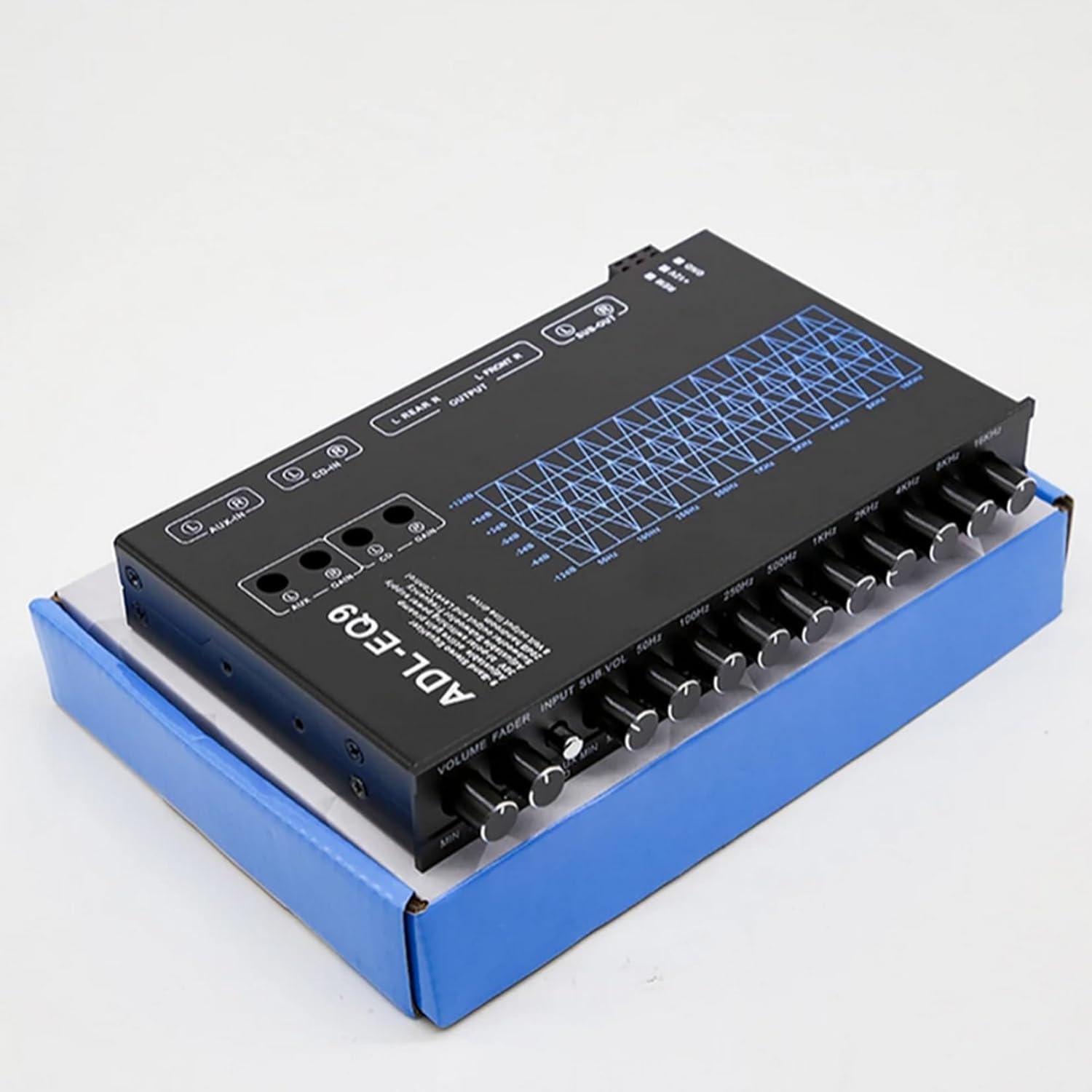 9 Band Graphic Equalizer Digital Car Audio Full Range Car Amplifier Equalizer with Adjustable Filter ADL-EQ9