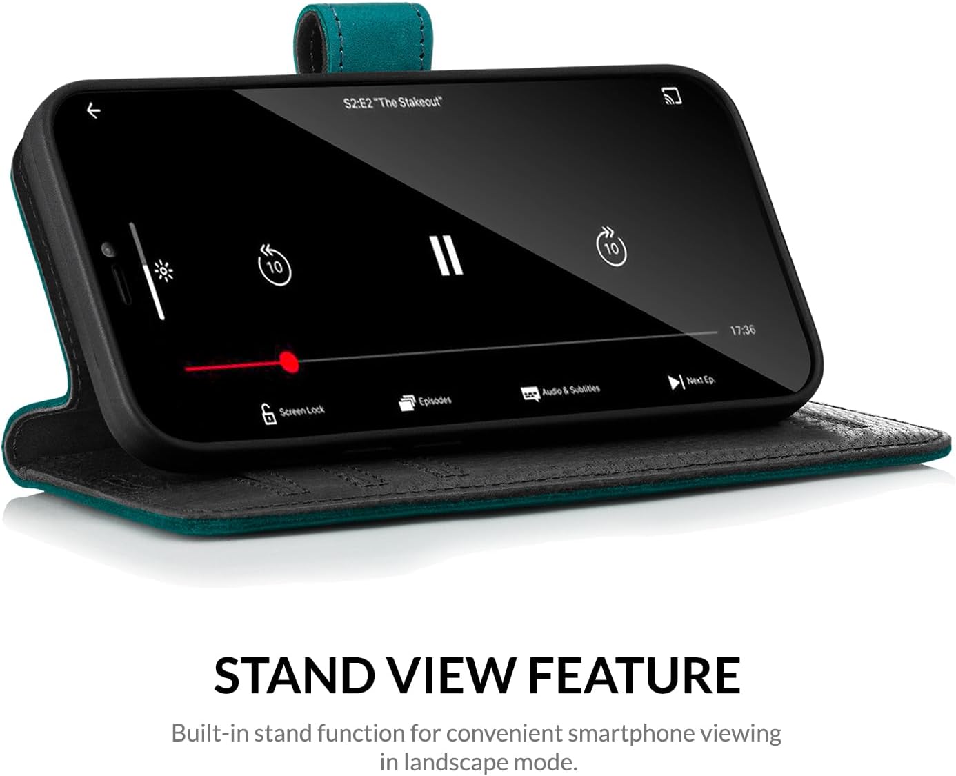 SURAZO Mobile Phone Case for Samsung Galaxy S24 Plus 5G - Genuine Leather Protective Case with Paw Motif - RFID Flip Case [with Magnet, Stand Function, Card Slot] Flip Cover Leather Case Leather Case