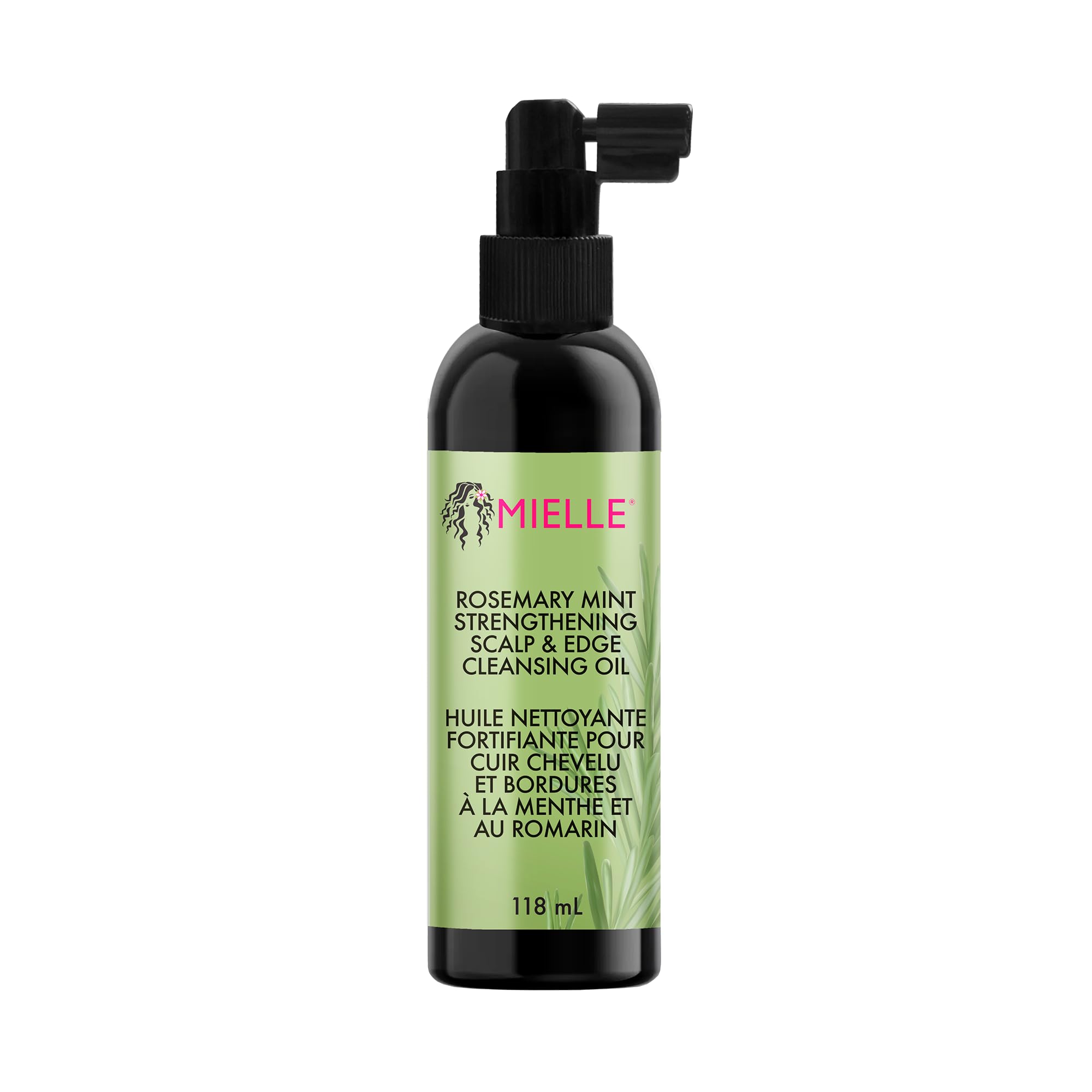 Mielle Rosemary & Mint Scalp & Edge Cleansing Hair Oil - No-Rinse Scalp Cleanser for Product Build Up - Prolongs Hairstyles Between Wash Days & Encourages Longer, Healthier Hair, 118 ml (Pack of 1)