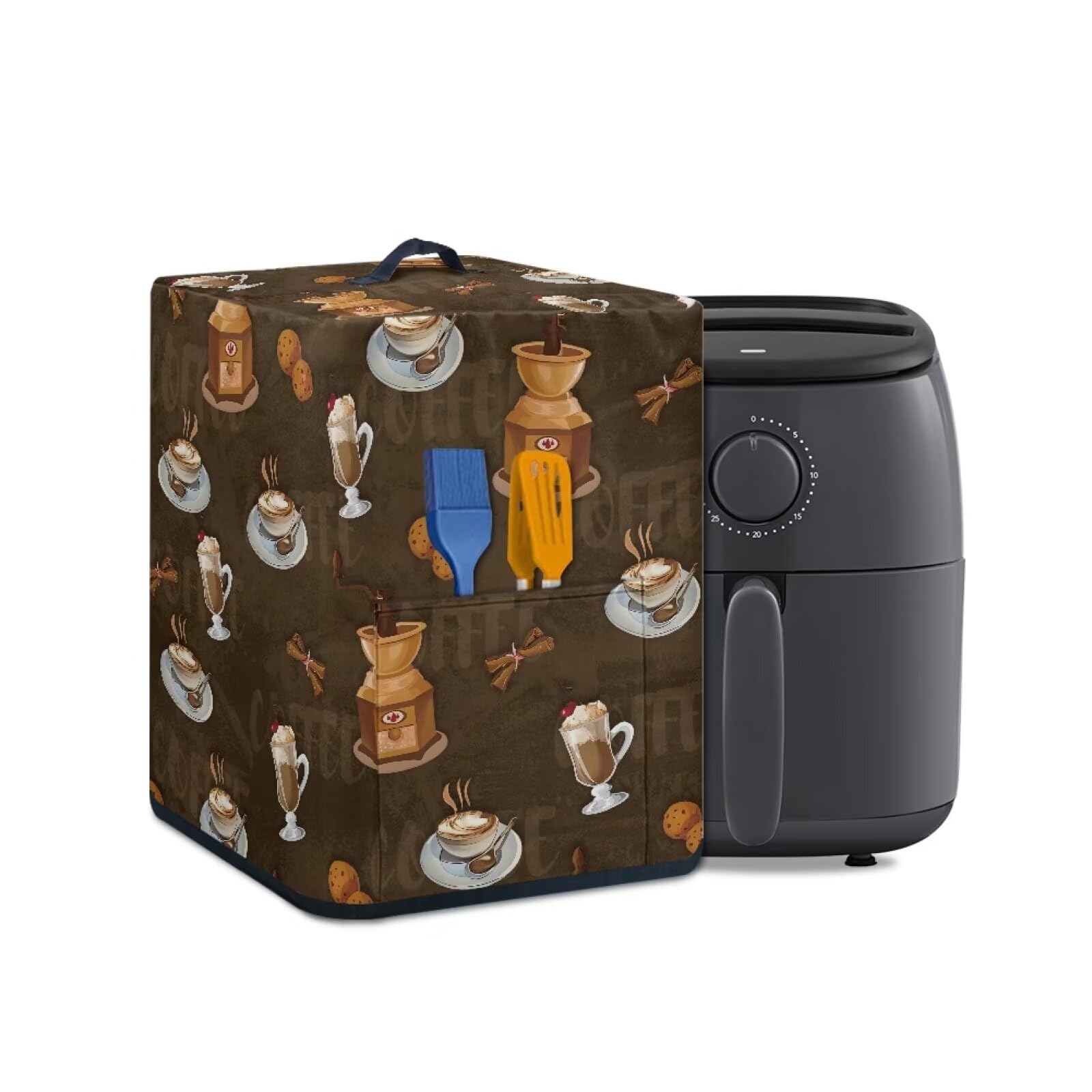 Insulated Air Fryer Appliance Cover Dust Cover with Storage Pocket Kitchen Food Processor Protect Covers Easy Cleaning Machine