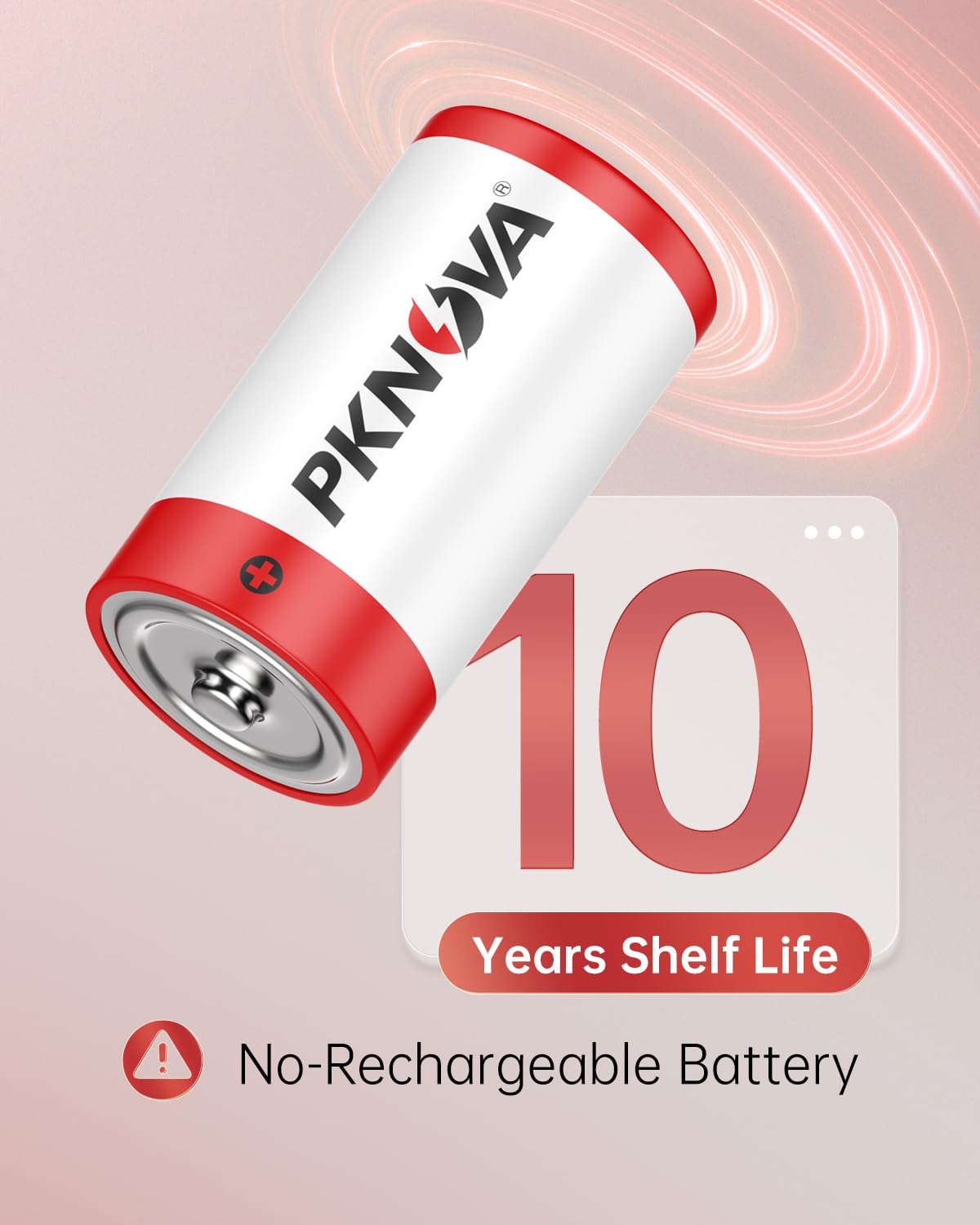PKNOVA C Batteries 4 Pack, 1.5v LR14, Long-Lasting Alkaline Batteries for Household and Office Devices