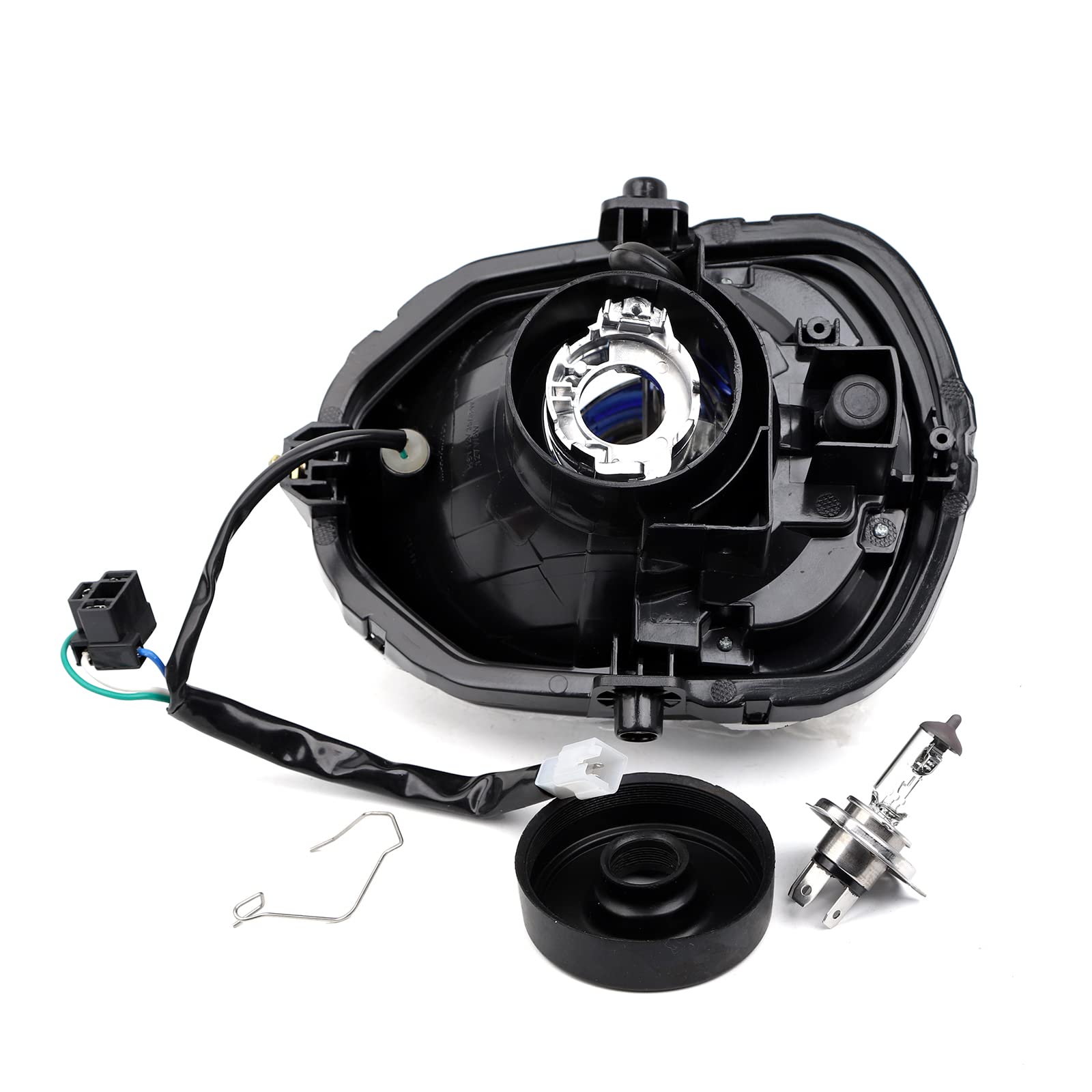Amazon | mokuo オートバイ 12V 35W ハロゲン ヘッドライト アセンブリ