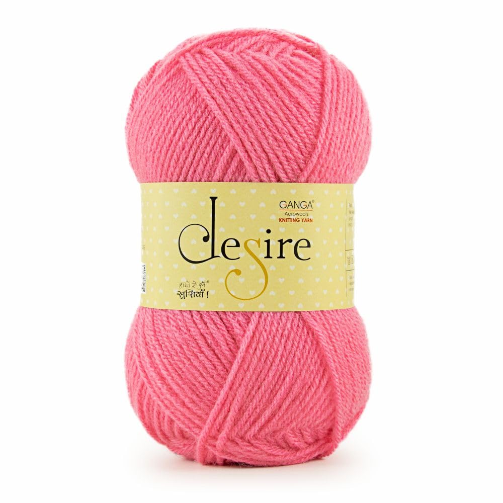 Ganga Acrowools Acrylic Desire Hand Knitting and Crochet Yarn. Pack of 1 Ball - 100Gms. Shade No - (Diss_037)