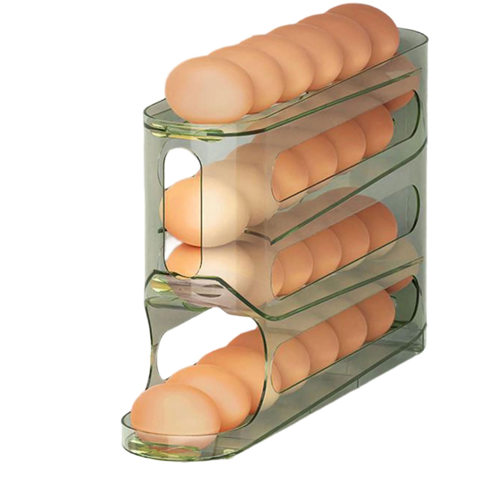 ZEPFJHE Stackable Refrigerator Eggs Storage Container with Food Grade Materials and Space Saving Ladder Styles Fridge Organizers Easy Access Eggs Tray