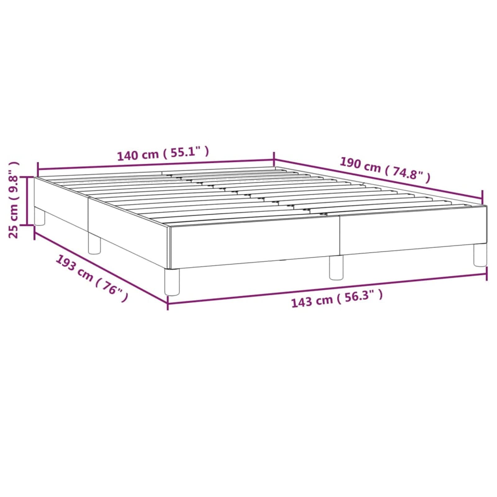 LAPOOH Struttura del letto, Doghe, Base letto, Telaio del letto, Letto Mobile, Letti Giovani, Letto completo, in tessuto grigio chiaro 140 x 190 cm