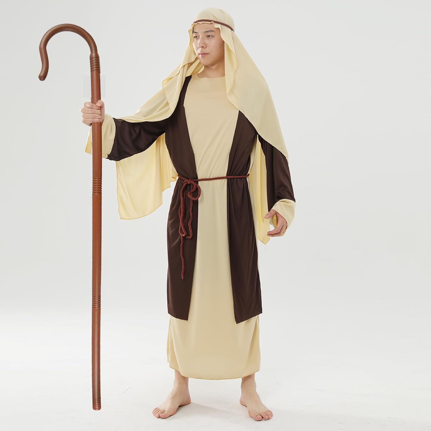 jesus costume adult men - jesus costum,With white coat and red scarf (Saint Joseph) - Image 7