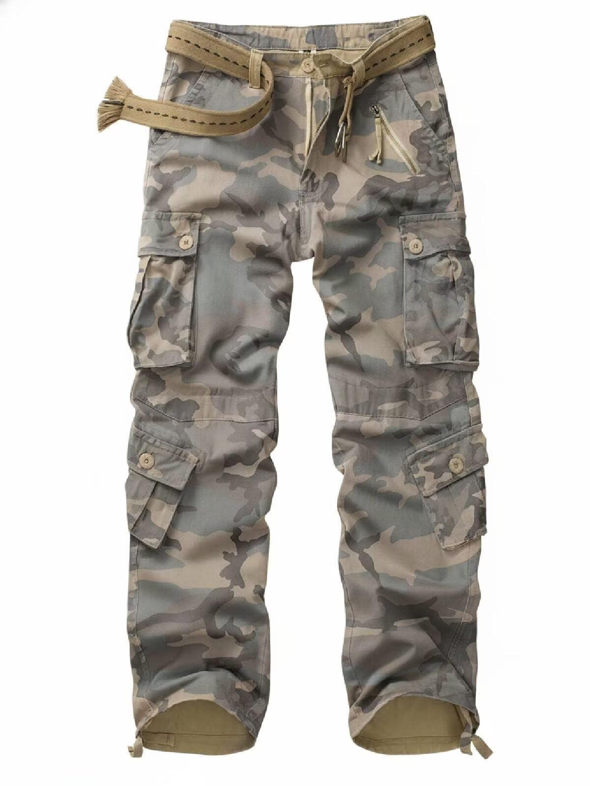GSGGIG Cargo Pants for Men Camo Casual Pants Relaxed Fit BDU Hiking Pants Ripstop Work Pants with 8 Pockets