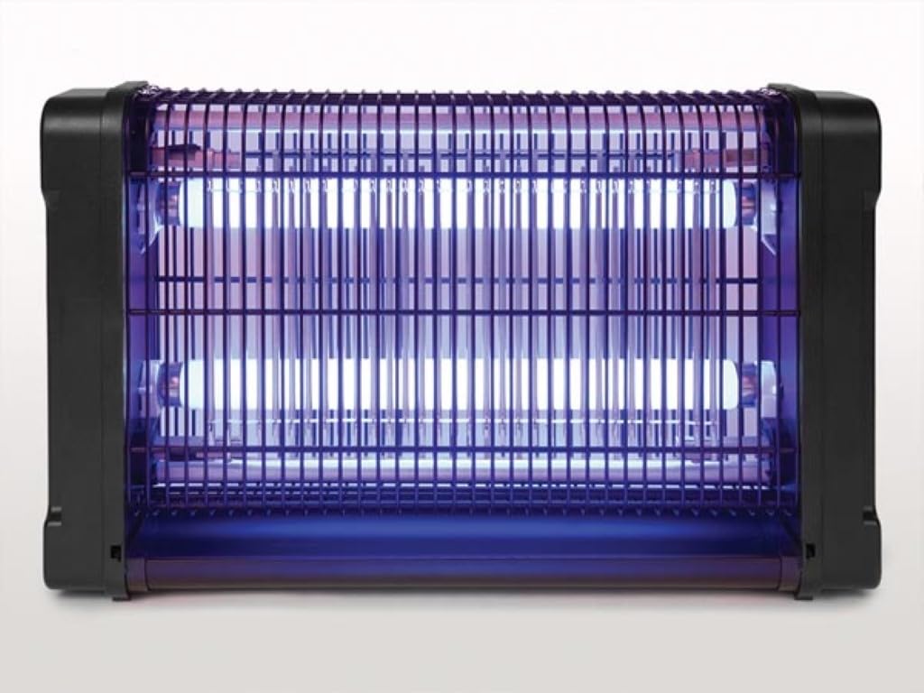 Perel Lámpara UV Mata Insectos eléctrica Interior, Rejilla 2800V, Dispositivo silencioso con Bandeja metálica extraíble, Cobertura 80 m², Control sin químicos