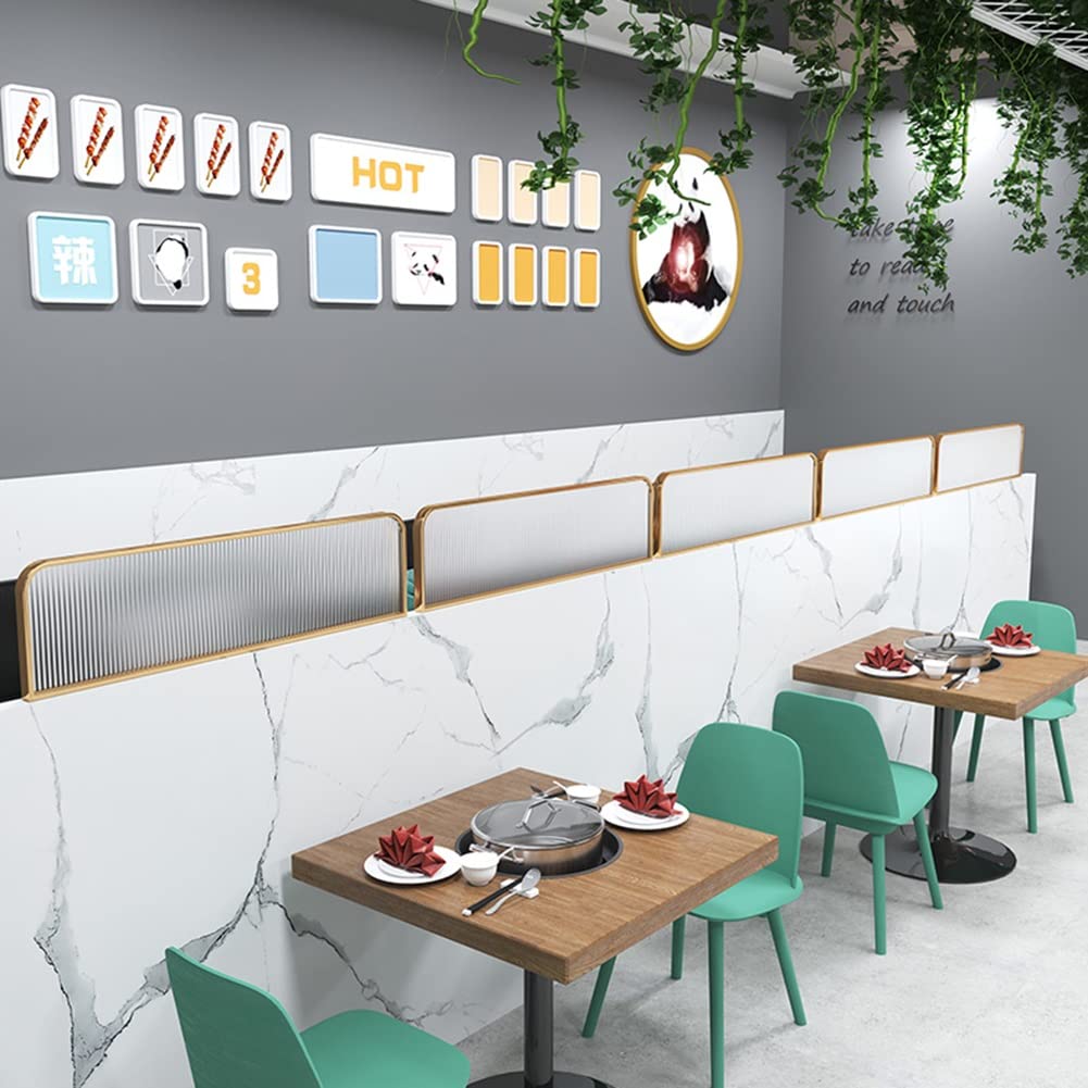 Pannello divisorio da scrivania dorato, per ufficio, reception, migliora privacy ed estetica, 0,8 m x 30 cm, ideale per uffici, ristoranti e alberghi