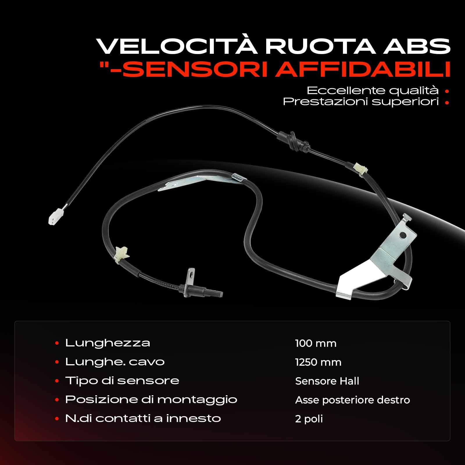 Frankberg Sensore Velocità Ruota ABS Sensore ABS 2-Poli Compatibile con Swift III EZ MZ 1.3 1.6 1.3 4x4 1.3 DDiS 1.5 1.3 LPG 2005-2025 Replace# 51150,818069240