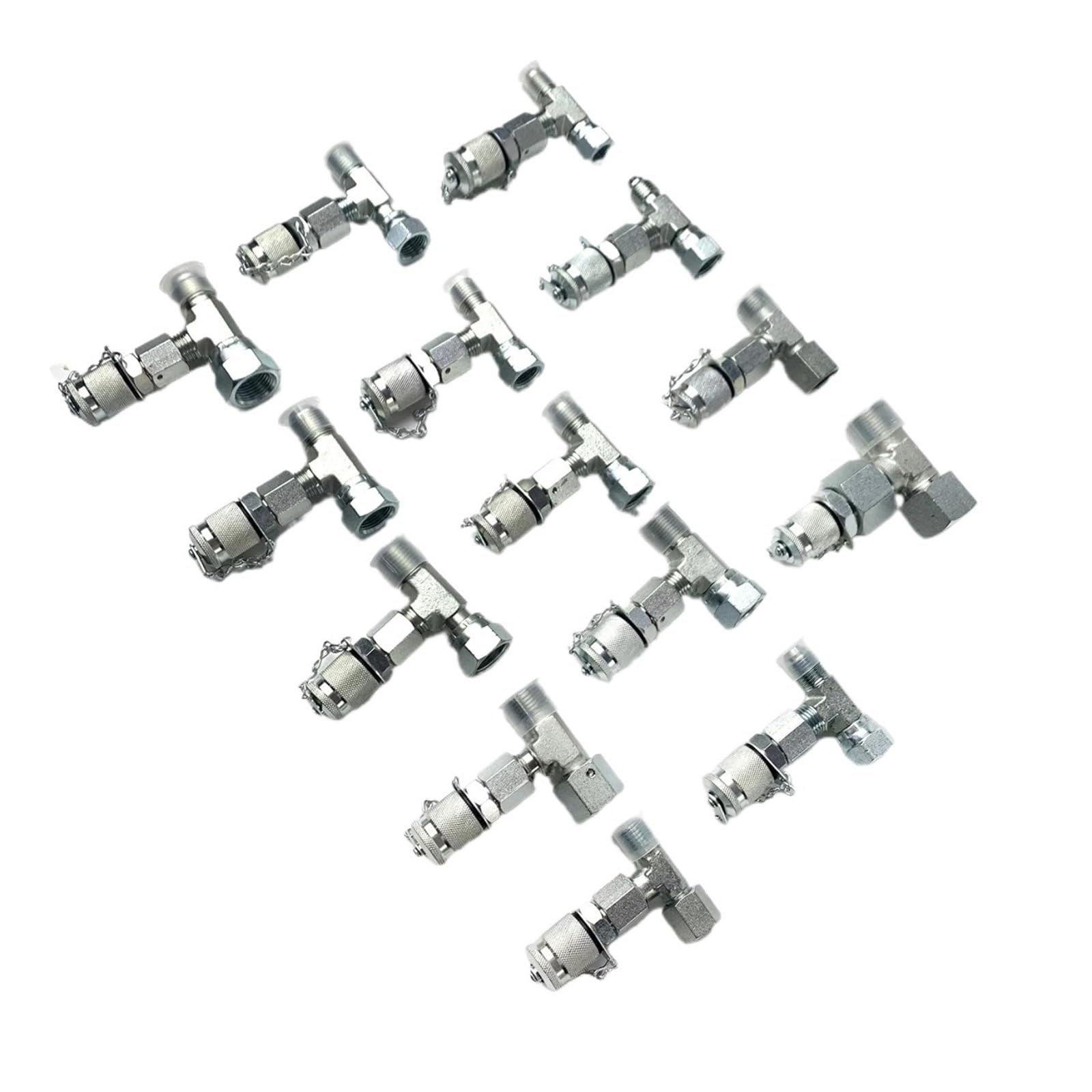 Adaptateur en T hydraulique femelle mâle 3/8 7/16 1/4 M14 pour flexible d'huile