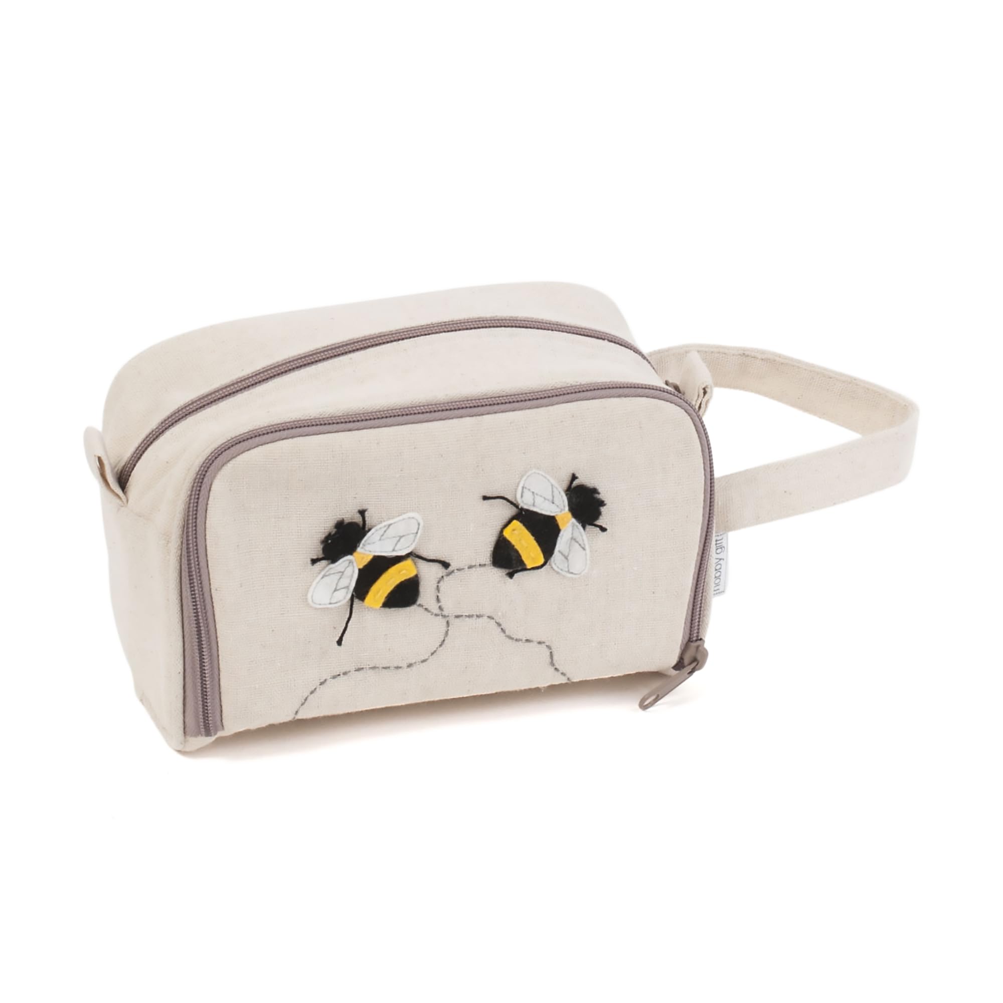 Hobby Gift Bee Crochet Hook Project Bag With Side Pocket,
