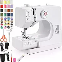 Mini máquina de costura,máquina de costura elétrica portátil para iniciantes,velocidade dupla de 12 pontos com pedal e kit de costura de 42 peças,fácil de usar,110V-220V