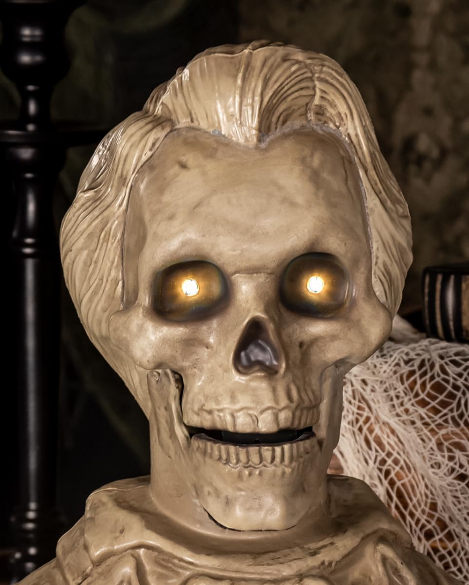 Horror-Shop Sprechende Skelett Gentleman Büste 37cm