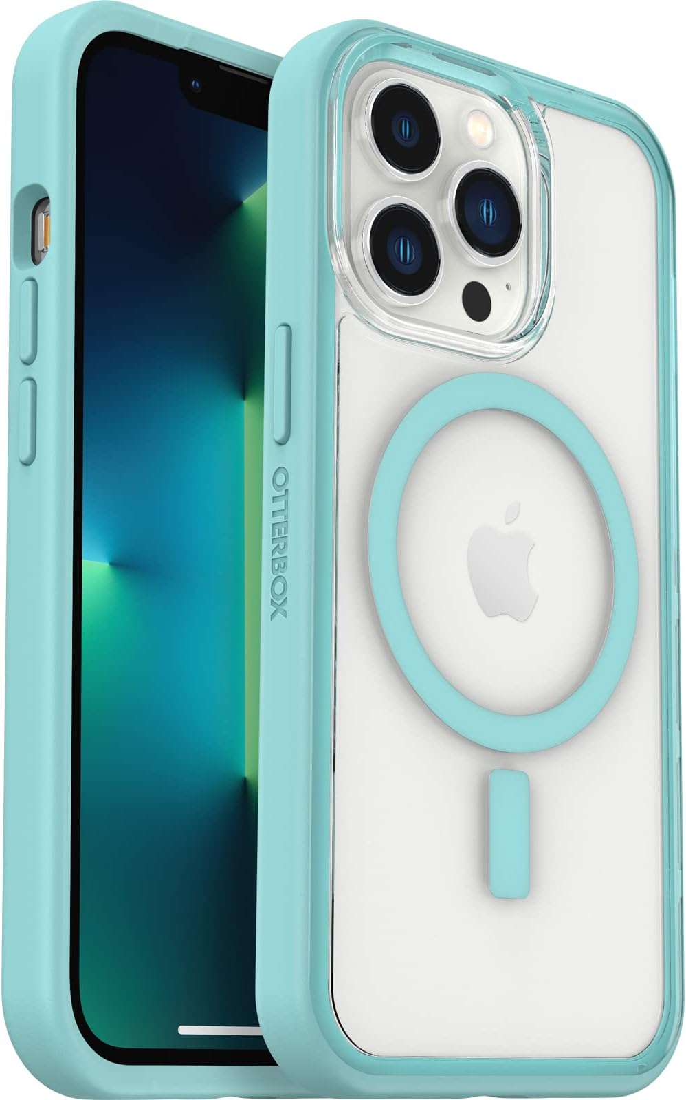 OtterBox Clear case with Colorful Grip Edge for iPhone 13 Pro (ONLY) - Discovery (Clear/Light Blue)