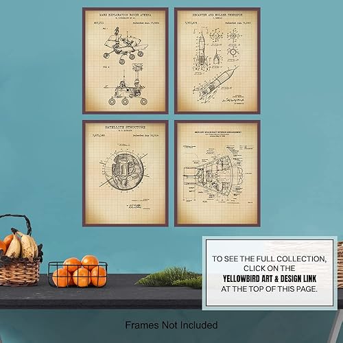 Miniatura 7 de Space Exploration Patent Print Art LARGE 11x14 - Chic Wall Decor for Men, Kids Room, Office, Den, and Man cave - Great Gift for Science Fans -