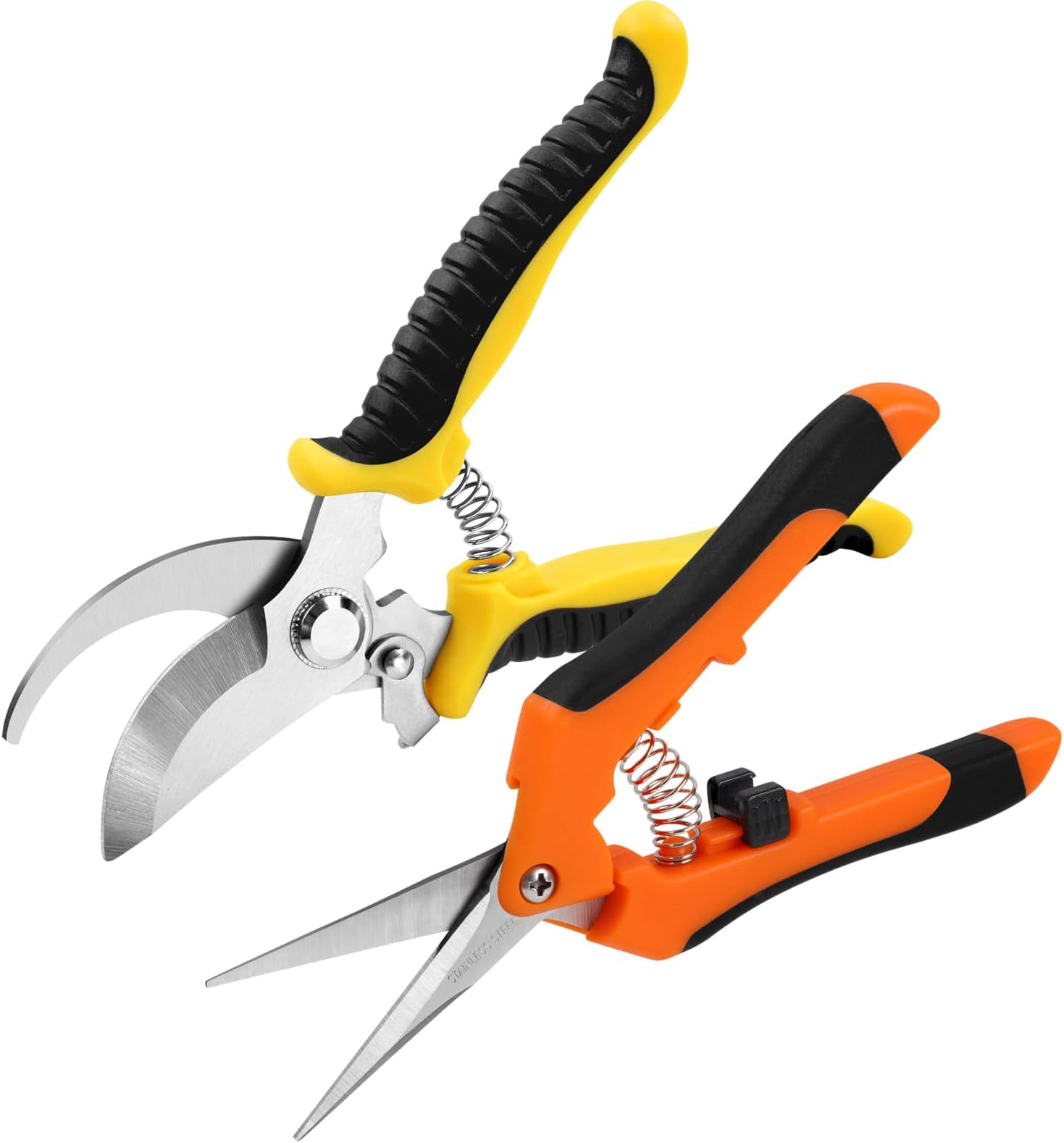 EcoEarth HeavyDuty Garden Pruning Shears, Handheld Yellow Gardening Pruners for