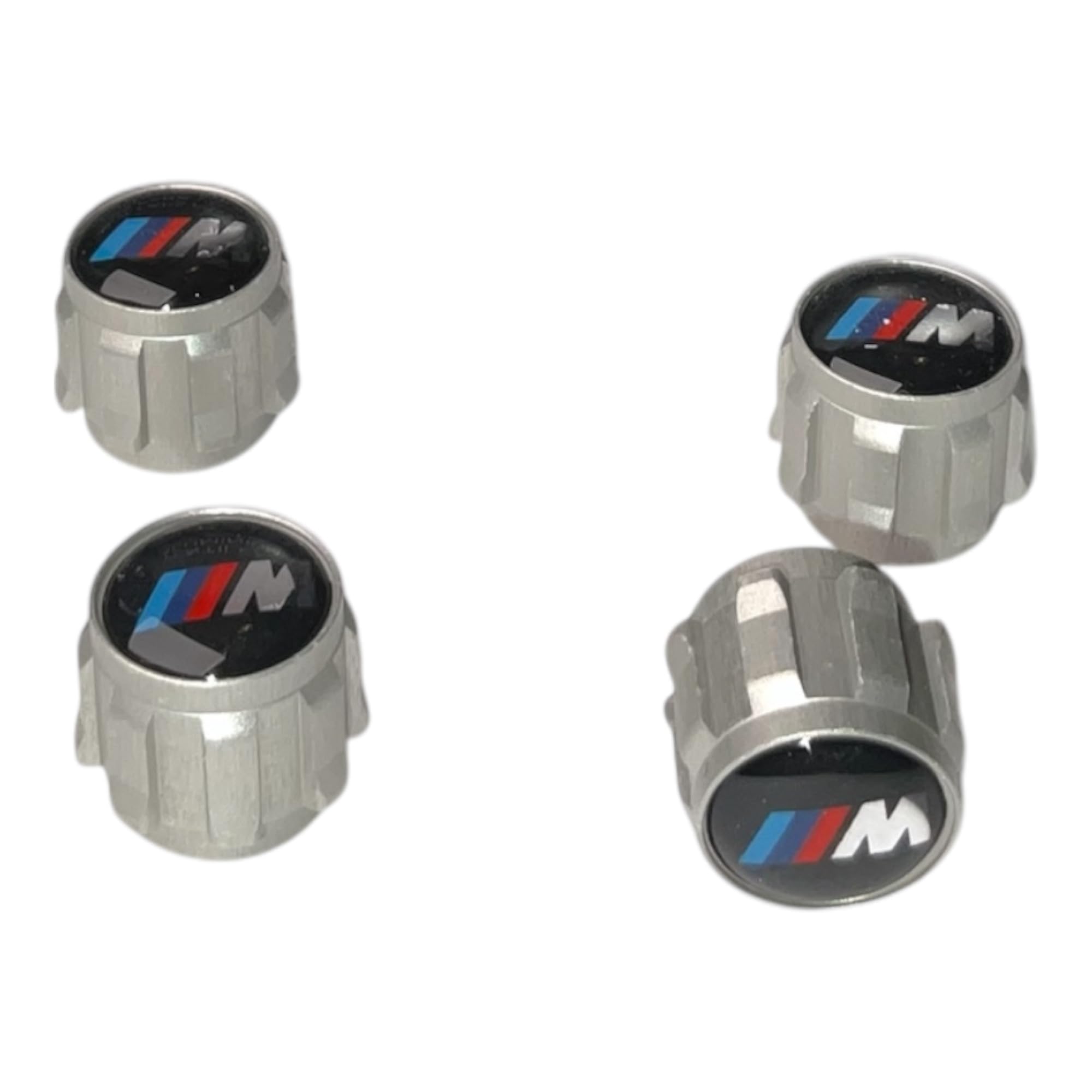 ATpart - Set di nr.4 tappi coprivalvola per pneumatici, in alluminio e pelle, con logo M (per BMW E46, F10, F20, F21, F21, F23, X1, X5, X6, F45, E90 ed E6