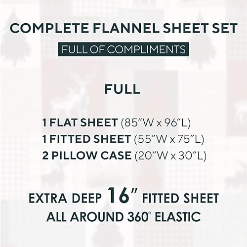 Miniatura 7 de Sleepdown - Juego de sábanas de franela 100% algodón cepillado doble, pesadas y supersuaves, sábana bajera con bolsillo de 16 pulgadas de