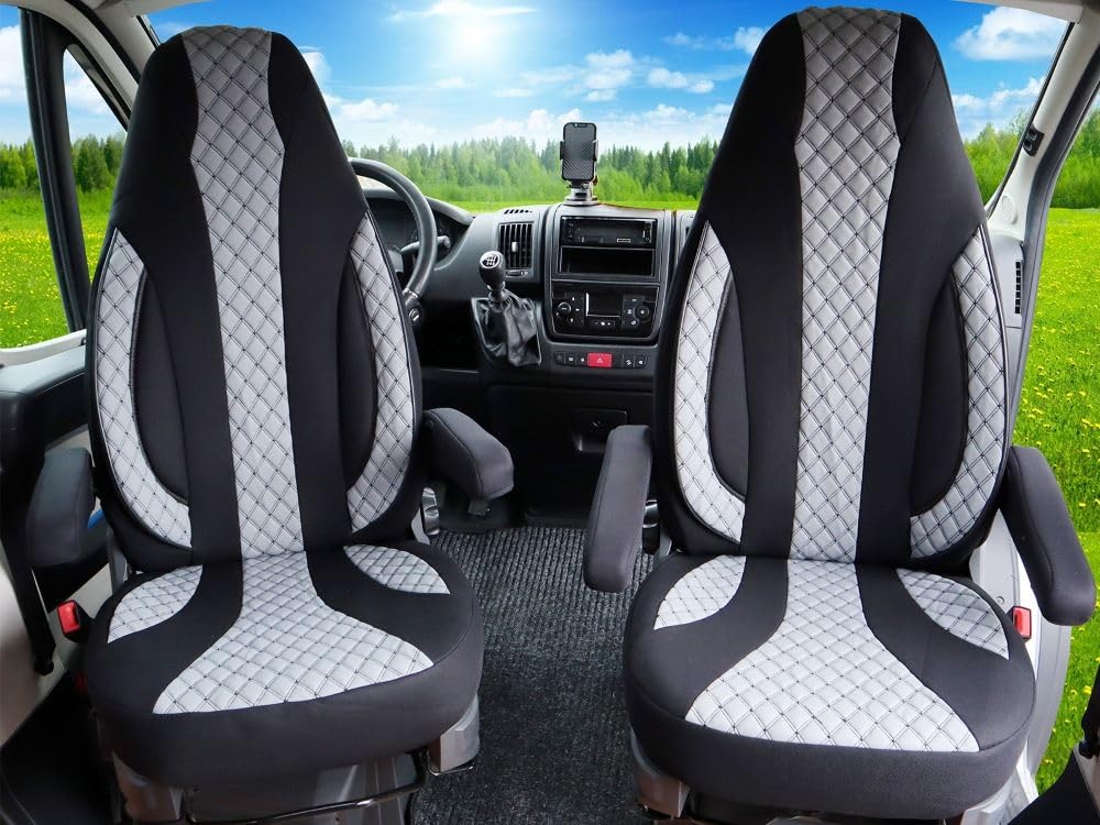 Housse De Protection Pour Siège Conducteur Fiat Ducato - Côté Droit, Compatible à Partir De 2006, En ABS Noir