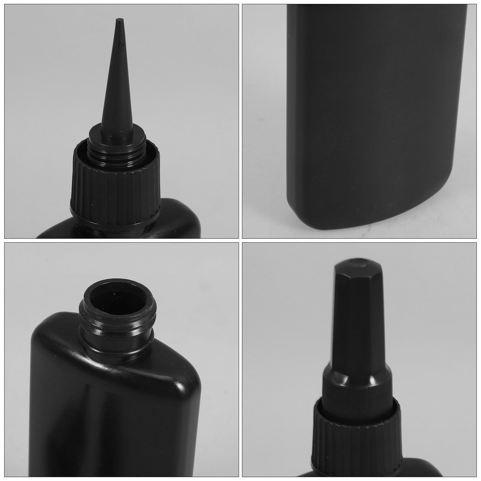 Alasum 3 Schwarze Quetschflaschen Lichtundurchlässig und Tragbar mit Präzisionsspitze aus Hdpe 50 Ml Zufällige Farbe für Kleber und Farbstoffe bei Selbstgemacht Projekten