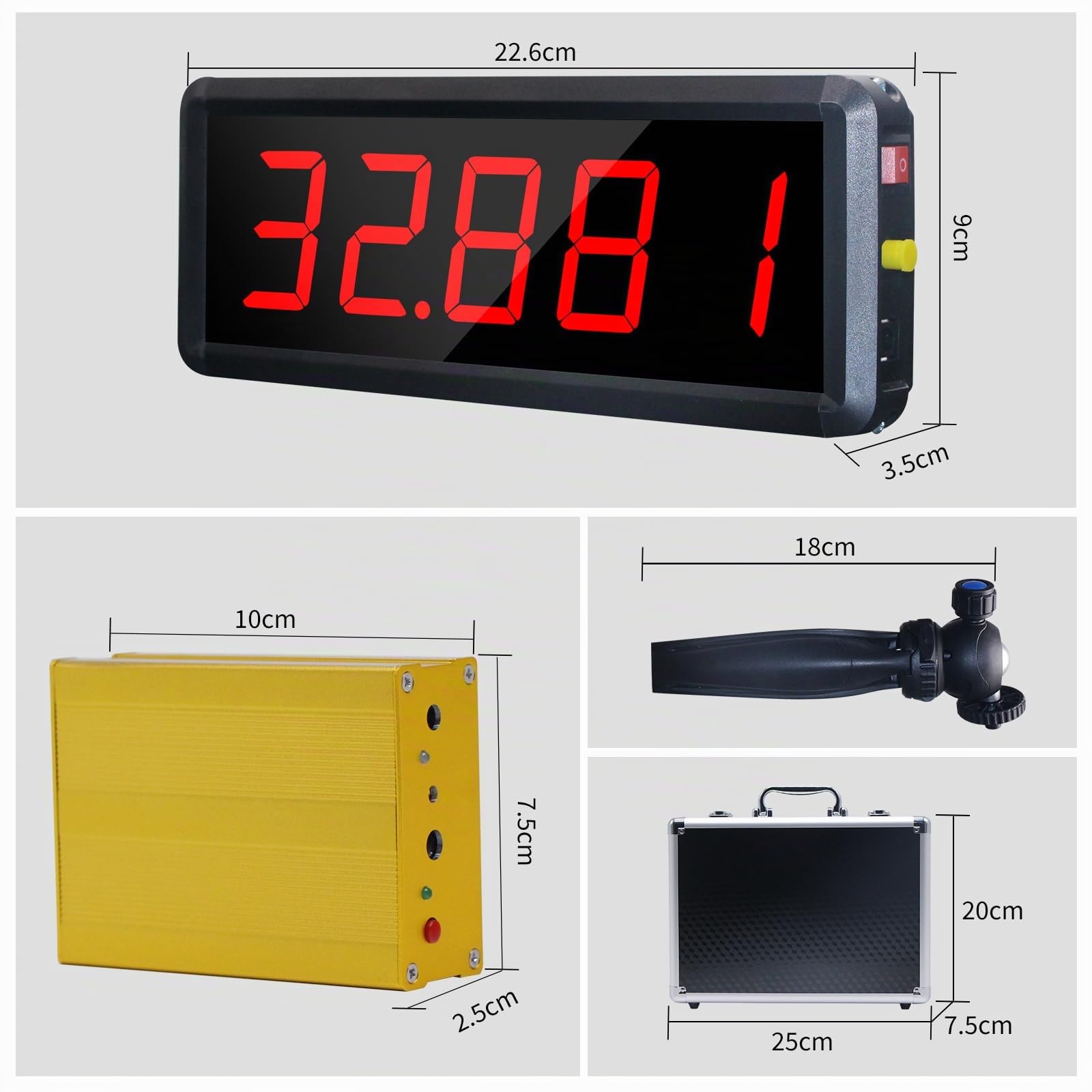 Timer Laser Wireless per Sprint, Timer Laser per Pista 40 60 Yard Dash, Race Clock Cronometro Elettronico Bici da Corsa Allenamento di Velocità Pattinaggio Pista Field Time Moto